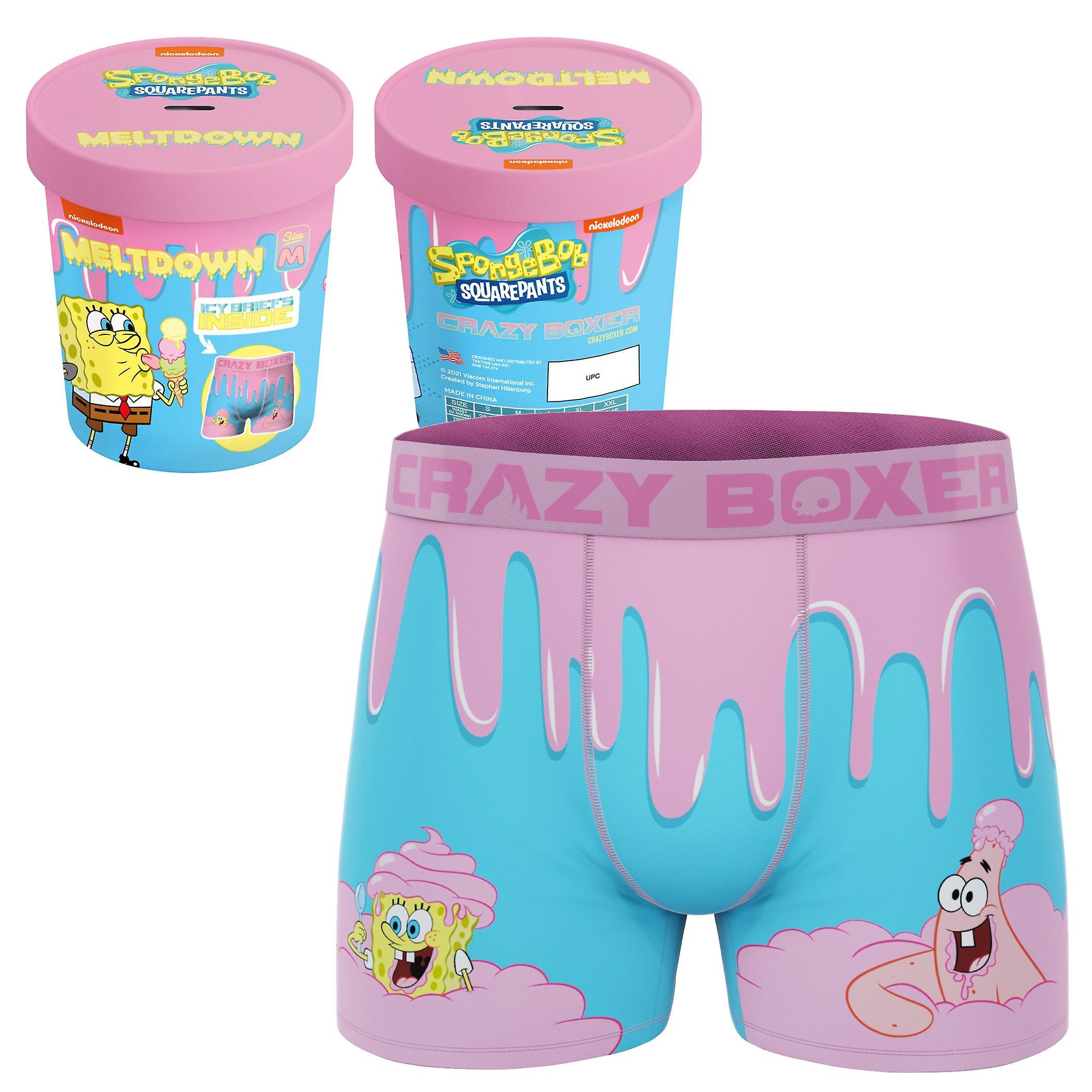 Tv Shows Crazy Boxers SpongeBob SquarePants Dessert Boxer Briefs In Ice Cream Box XLarge (40-42)