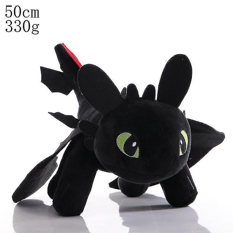 Elciaicle 30/50cm Cute Toothless Plush Toy Anime How To Train Your Dragon 3 Night Fury Plush Toothless Stuffed Doll Toy For Kids Gift H Black