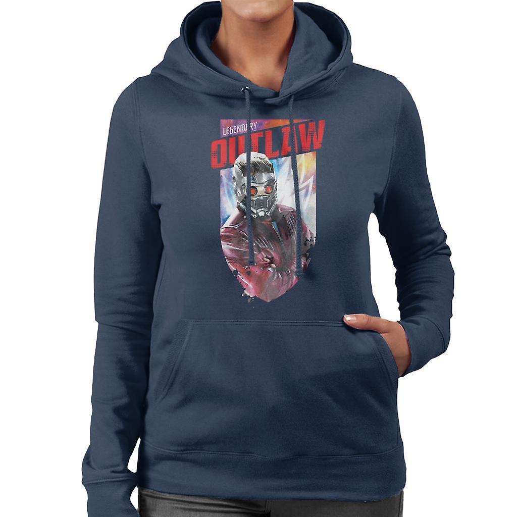 Marvel Guardians Of The Galaxy Vol 2 Legendary Outlaw Women's Hooded Sweatshirt Navy Blue Medium