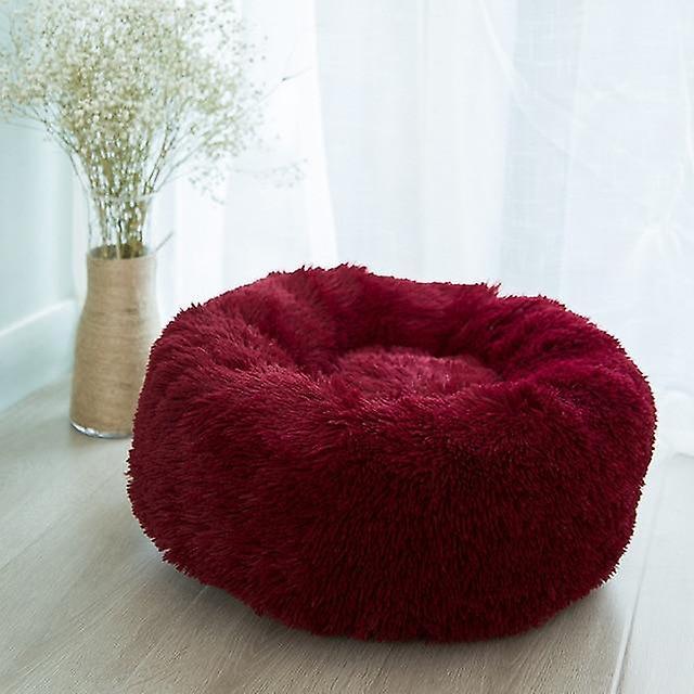 Slowmoose Soft Round Shape, Warm Sleeping Bed For Pets Dark red 60cm