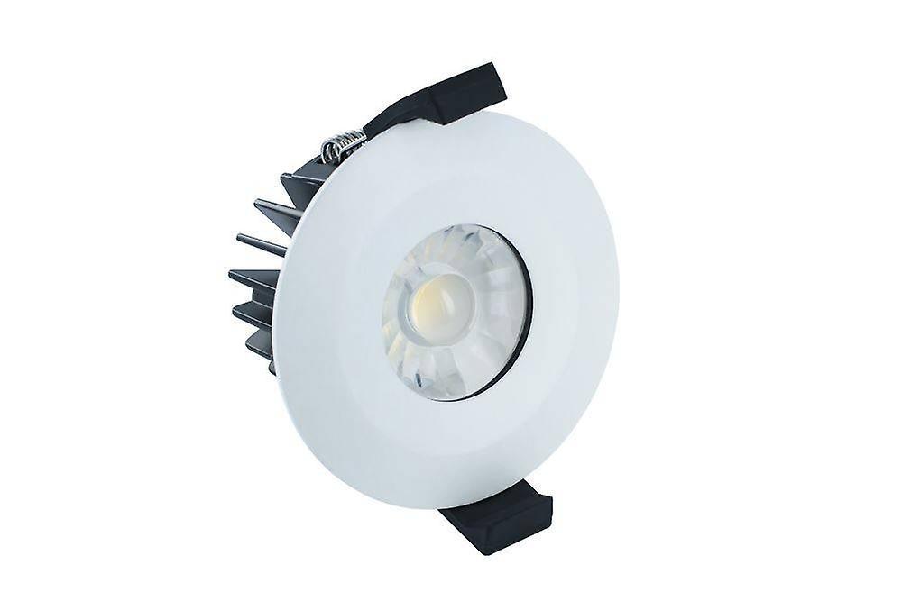 Integral Lighting LED Low Profile IP65 Fire Rated Downlight Recessed Spotlight 6W 4000K 440lm Dimmable Matt White IP65