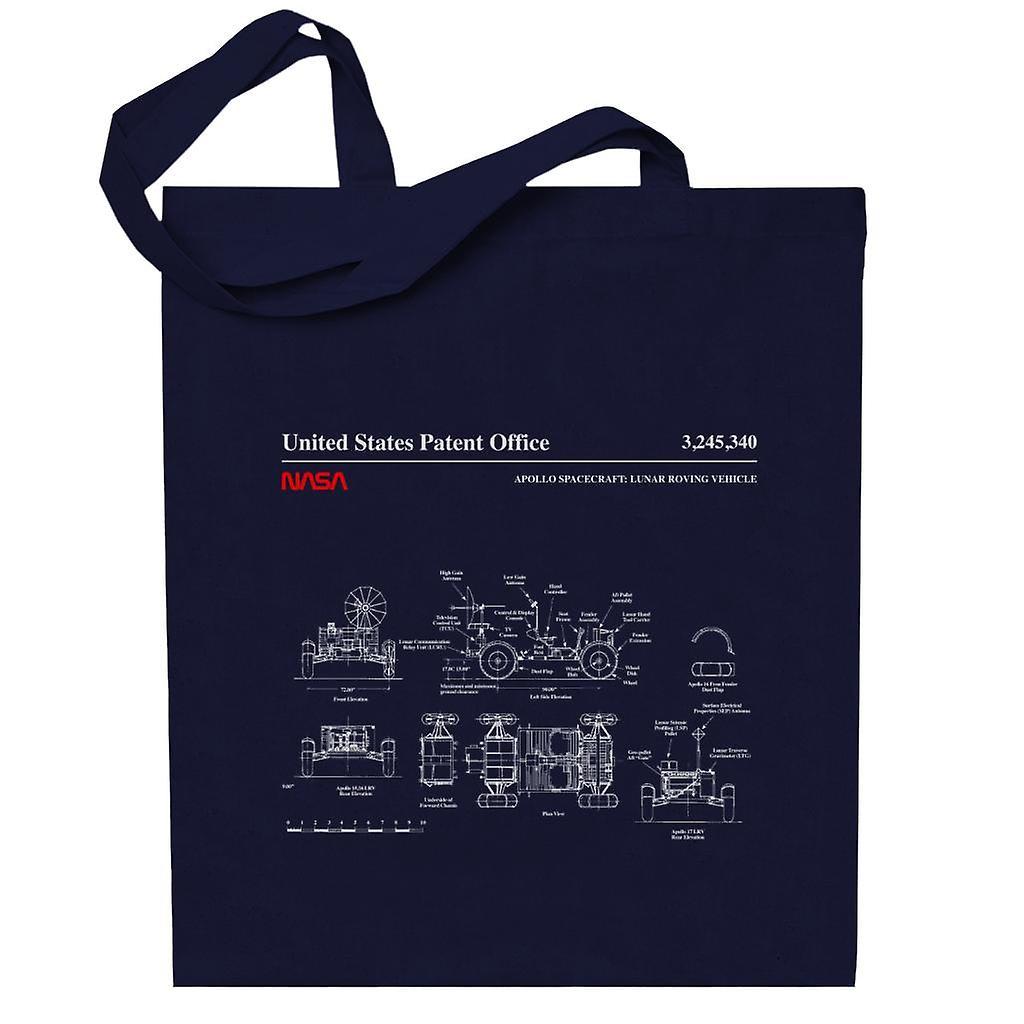 NASA Apollo Lunar Rover Blueprint Totebag Navy Blue 38 x 42 cm