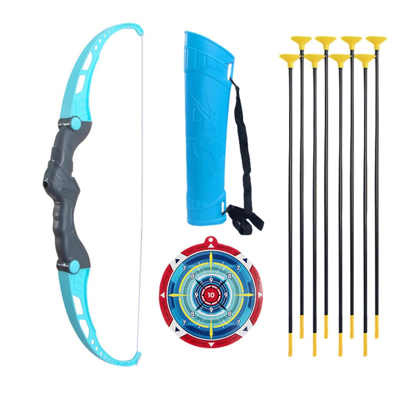 Taishh Kids Bow And Arrows Set With 8 Suction Cup Arrows, Targets & Dorlach, Indoor And Outdoor Toys For Children Boys Girls Blue