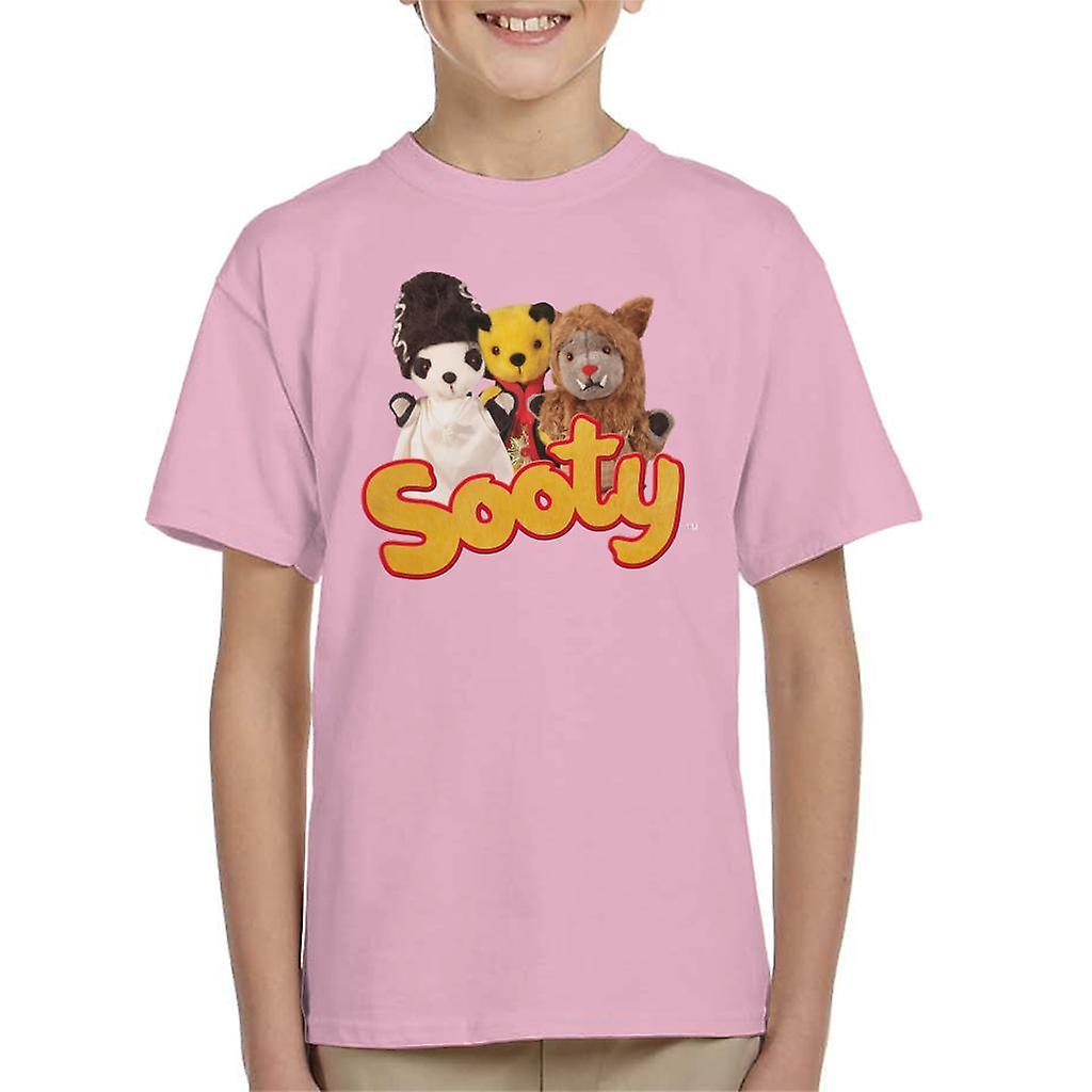 Sooty Halloween Spooky Trio Kid's T-Shirt Light Pink Large (9-11 yrs)