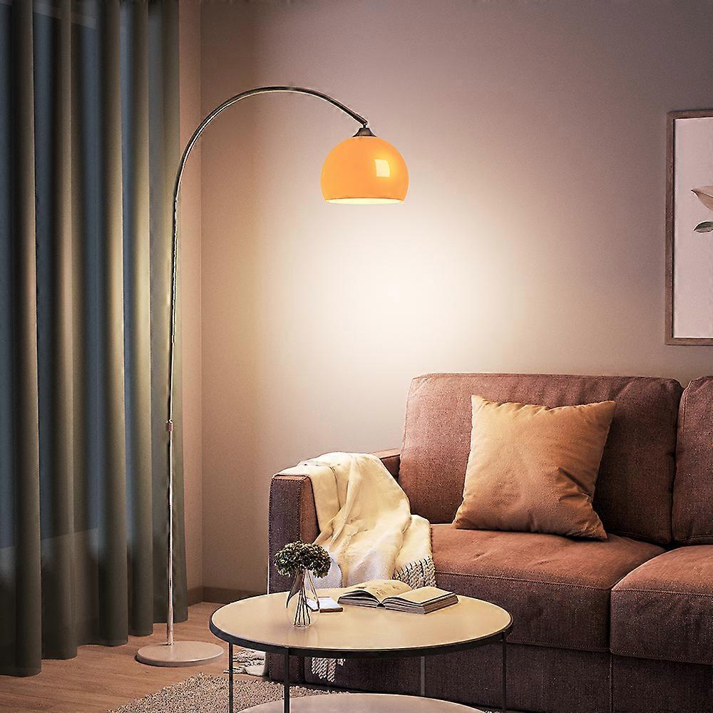 Living And Home Modern Arched Floor Lamp With Marble Base Orange