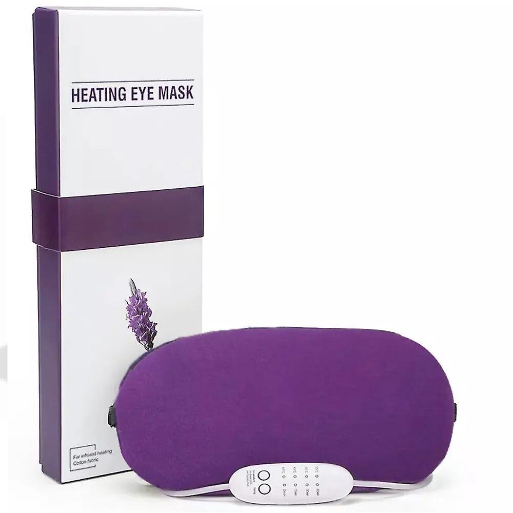 mickcara Heated eye mask electric heating eye pad with heat & time control hot compress for puffy eye styes blepharitis sleeping eye mask Purple set