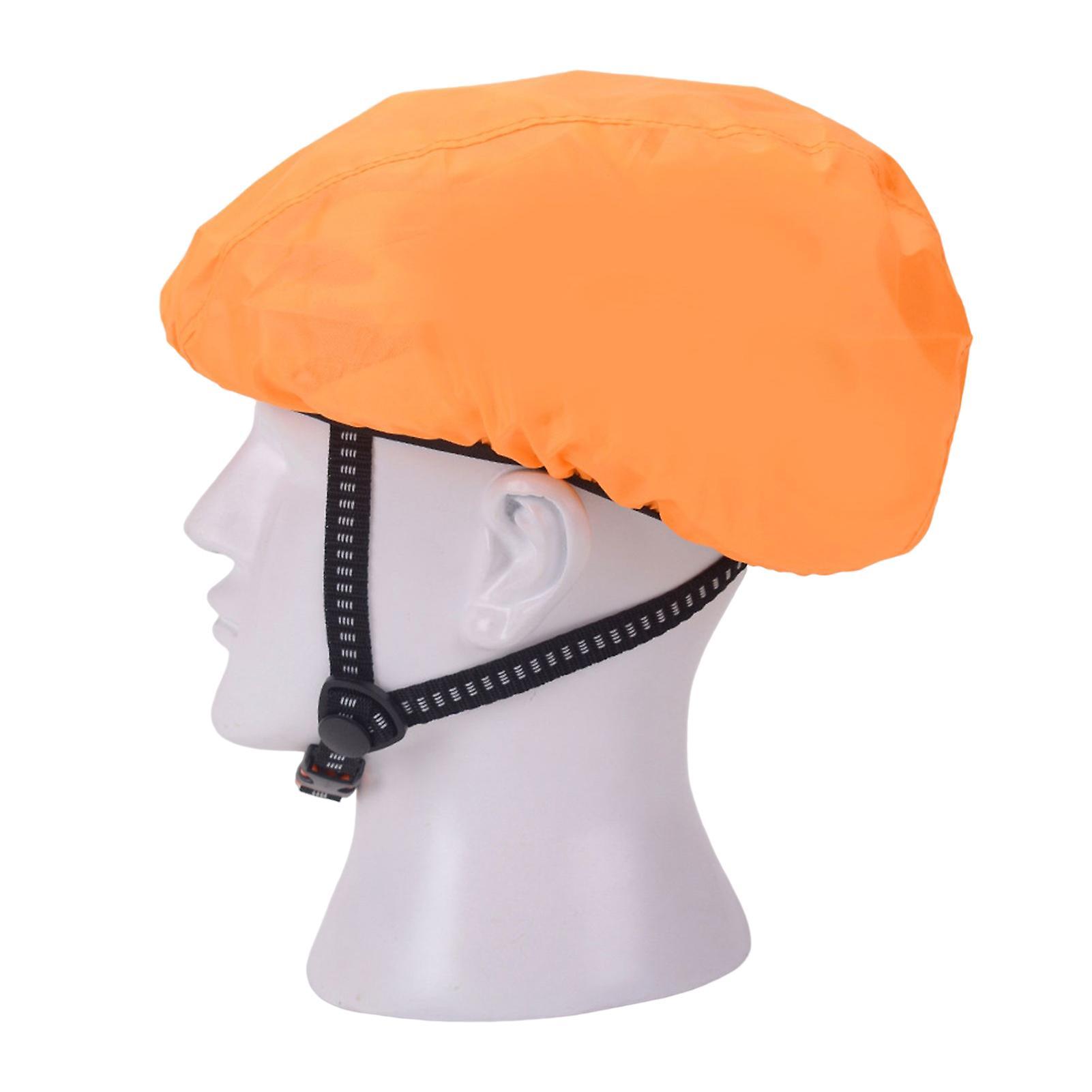 Chiusuet Reflective Helmet Dustproof Cover Waterproof Wear-resistant Solid Color Cycling Helmet Cover Cycling Orange