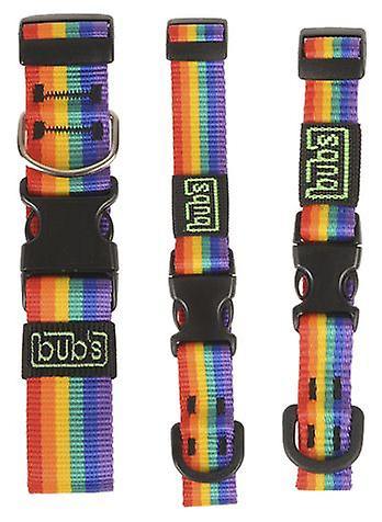 Bub's Nylon Rainbow Collar with Quick Release Collar 34-53cm x 25mm