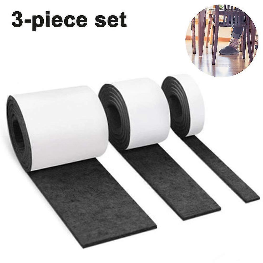 Lycxames 3 Rolls Of Self-adhesive Felt For Furniture Cut Any Shape Sliding Mat Black