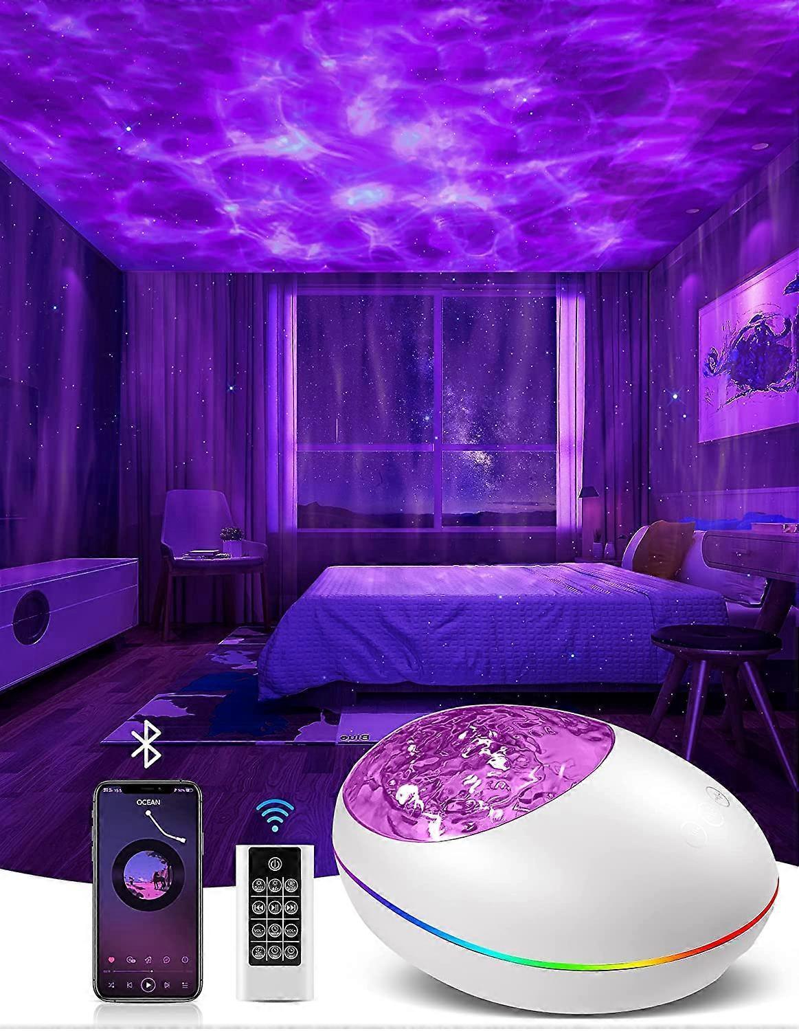 Yuzee Galaxy Projector, Skylight Ocean Wave Galaxy Light for Adults Kids Bedroom, Star Projector Night Light with White Noise, Timer, Bluetooth Spe...