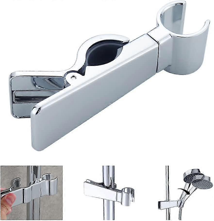 Hlraizz Adjustable Shower Head Bracket Universal 18-25mm Slide Bar 45 Rotation Shower Head Rail Holder