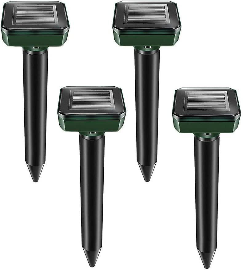 unbrand Kcpolre 4 Pack Solar Mole Repeller Stakes - Ultrasonic Mole Repeller - Solar Powered Mole Eradicatio