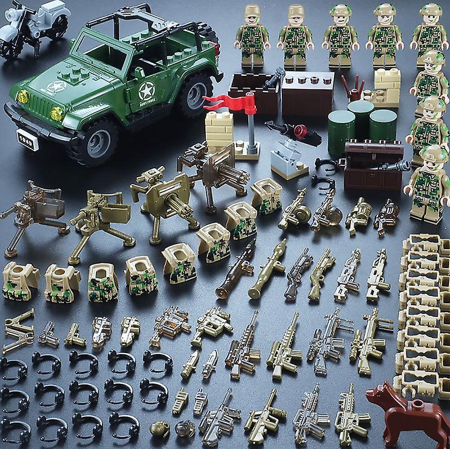 YM Studio Compatible with building blocks military minifigure special forces tank Hummer vehicle 6-10 years old building blocks