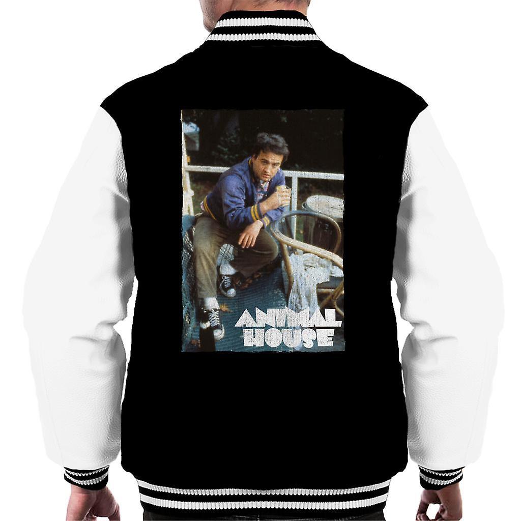 Animal House John Bluto Blutarsky Drinking Men's Varsity Jacket Black/White XX-Large