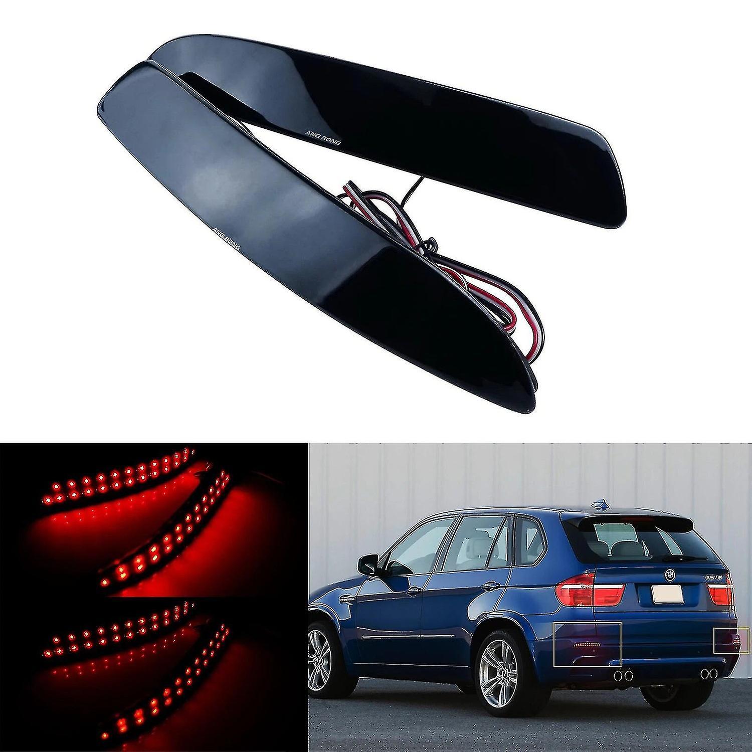 unbrand Angrong 2x Black Smoked Lens Led Rear Bumper Reflector Brake Stop Light Red For Bmw E70 X5 06-13_New