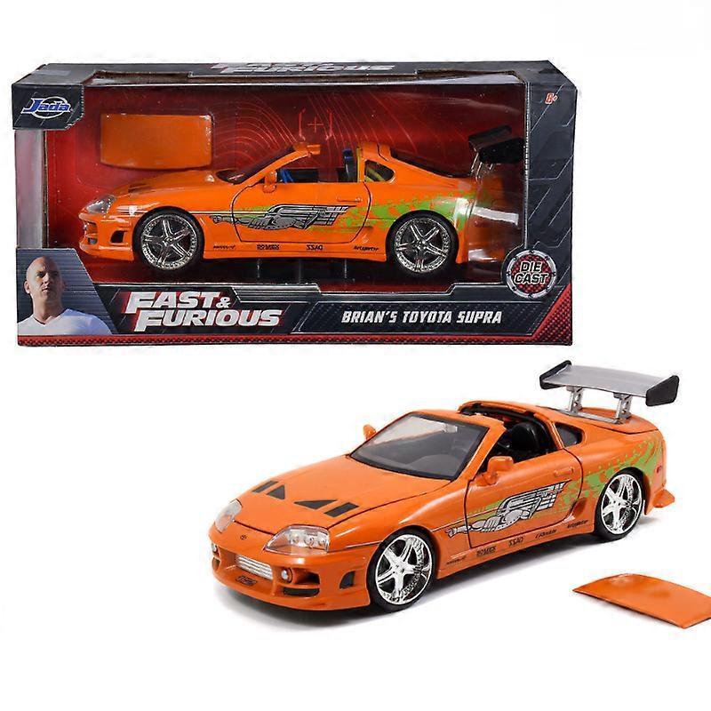 Toy Cars 1:24 Fast and Furious Brians 1995 Toyota Supra High Simulation Diecast Metal Alloy Model Car kids Toy Gift Collection J187 With box