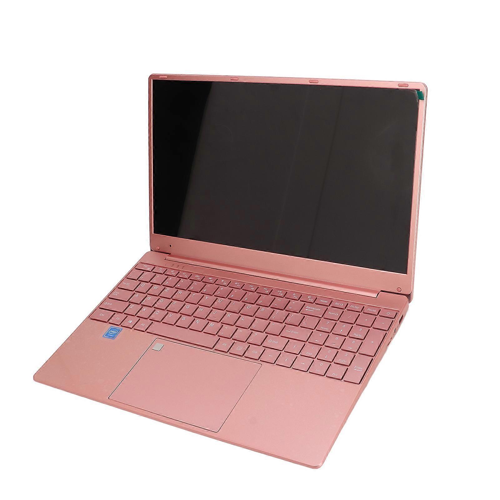 Aespa 15.6 Inch Laptop Pink 16GB RAM 512GB ROM IPS Display Quad Core 2.9GHz CPU Fingerprint Reader Laptop Computer 100240V 16+512G US Plug