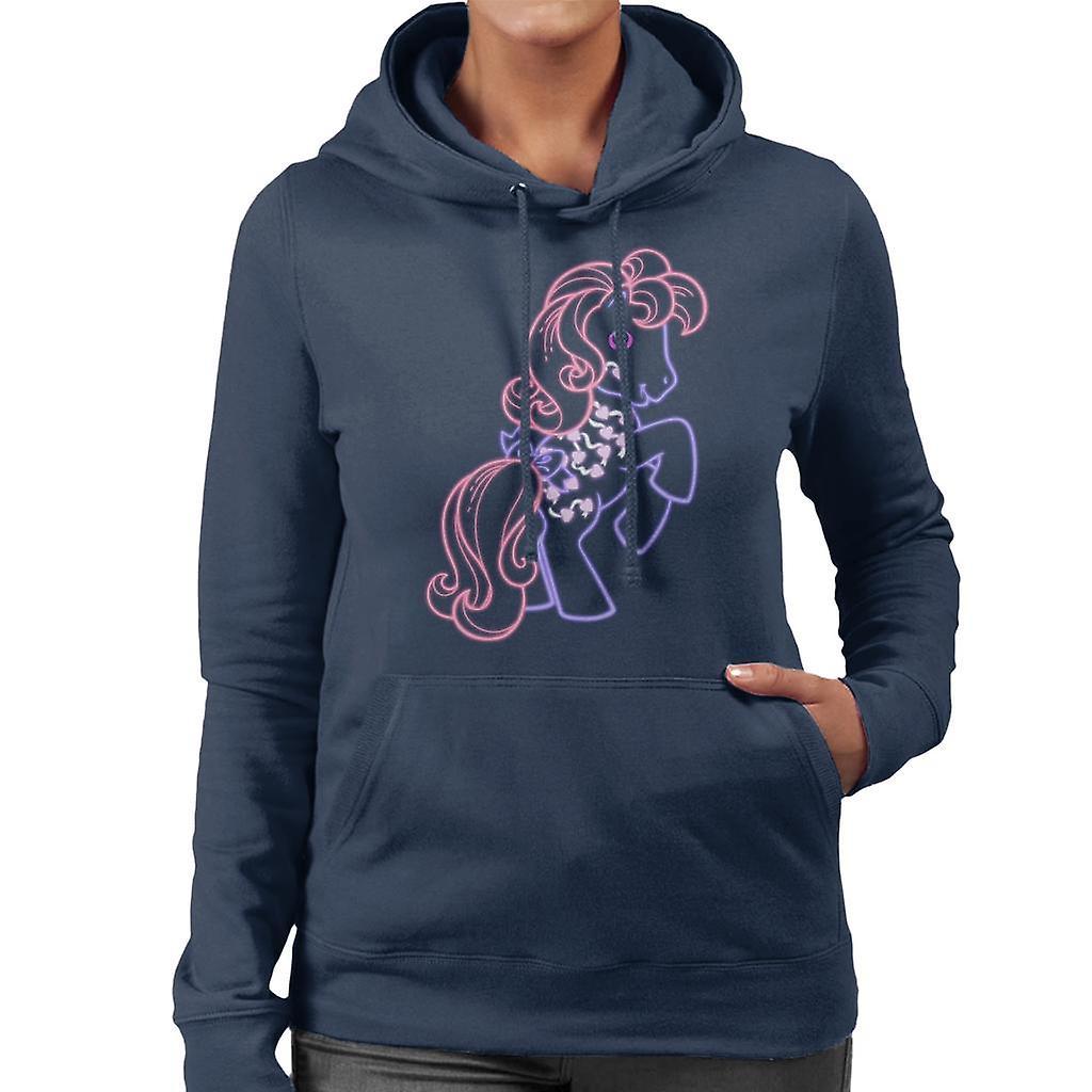 My Little Pony Hearts Cutie Mark Neon Women's Hooded Sweatshirt Navy Blue Small