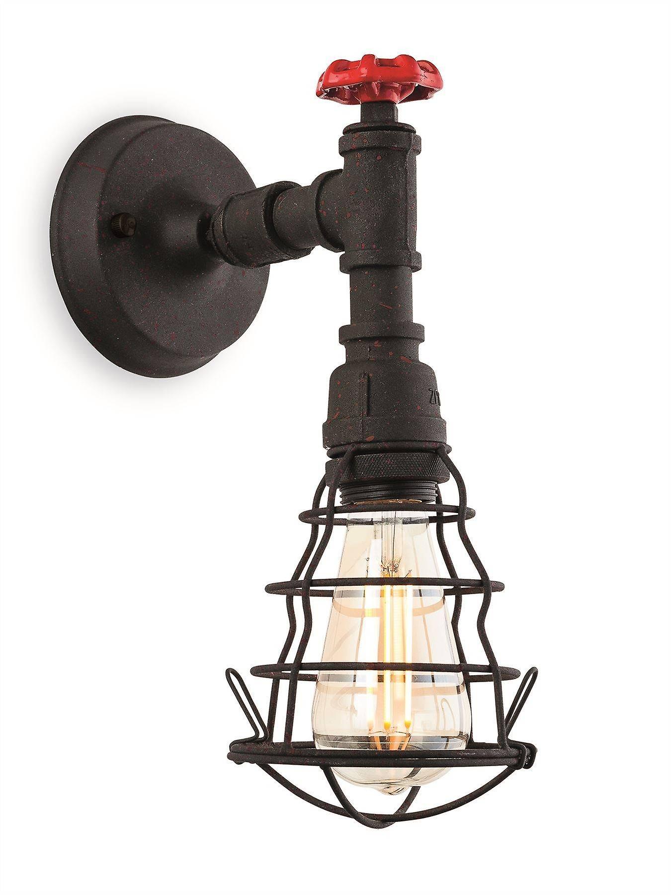 Firstlight Lighting Factory 1 Light Indoor Wall Light Rustic Black, E27