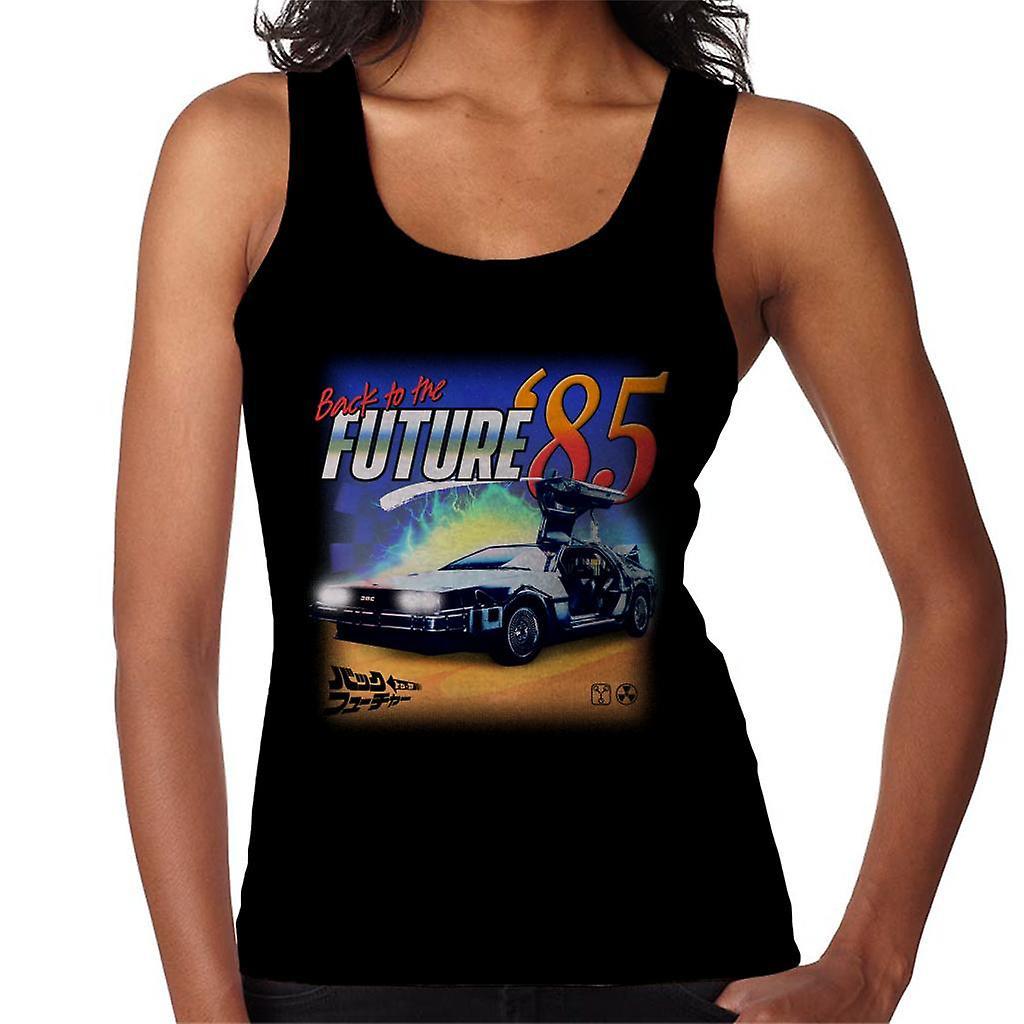 Back to the Future Delorean 85 Electric Charge Women's Vest Black Medium