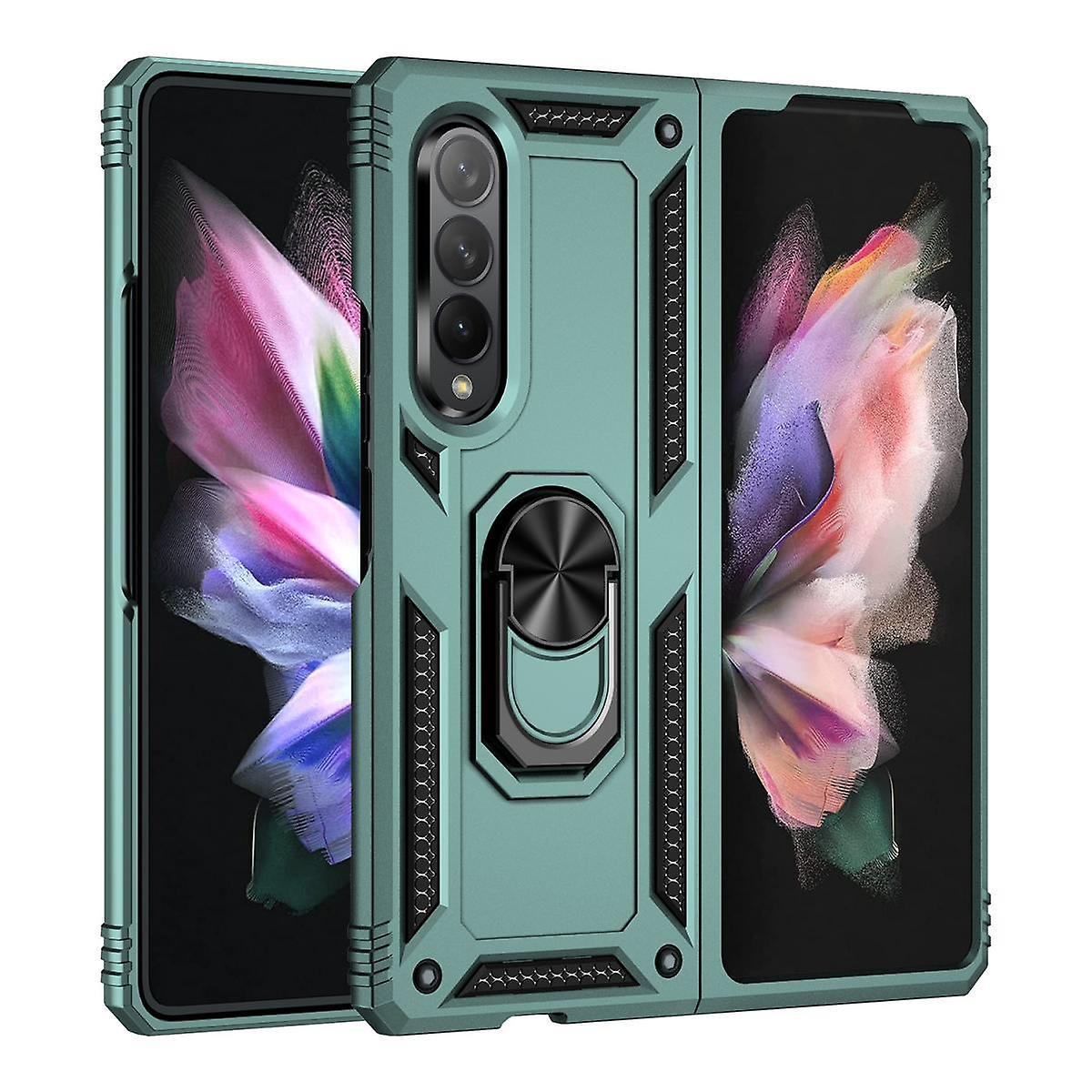 Ubrand For Samsung Galaxy Z Fold 3 Phone Case Z Fold 3 Silicone Heavy Duty Phone Case Samsung Z Fold 3 Magnetic Phone Case Samsung Z Fold 3 Dark Green