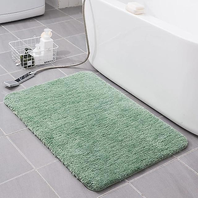 Slowmoose Super Absorbent Cotton Fiber Bath Mat - Bathroom Carpets And Rugs - Floor Mat solid green 40X120cm