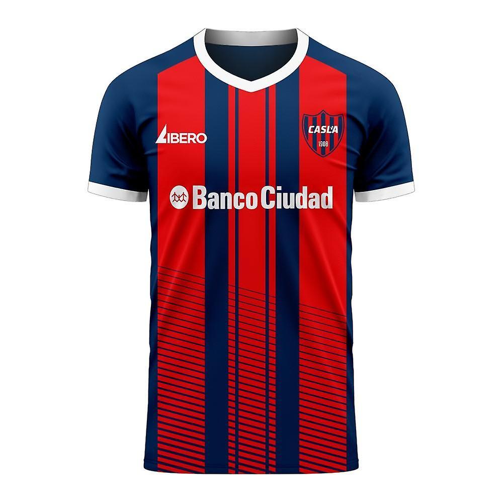 Libero Sportswear San Lorenzo 2024-2025 Home Concept Football Kit (Libero) - Little Boys Red XSB 3/4yrs (98-104cm)