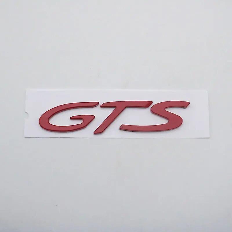 Car Badge Chrome Silver Black Red Letters Turbo 4 GTS Car Rear Trunk Lids Emblem Badges Sticker Decal red GTS