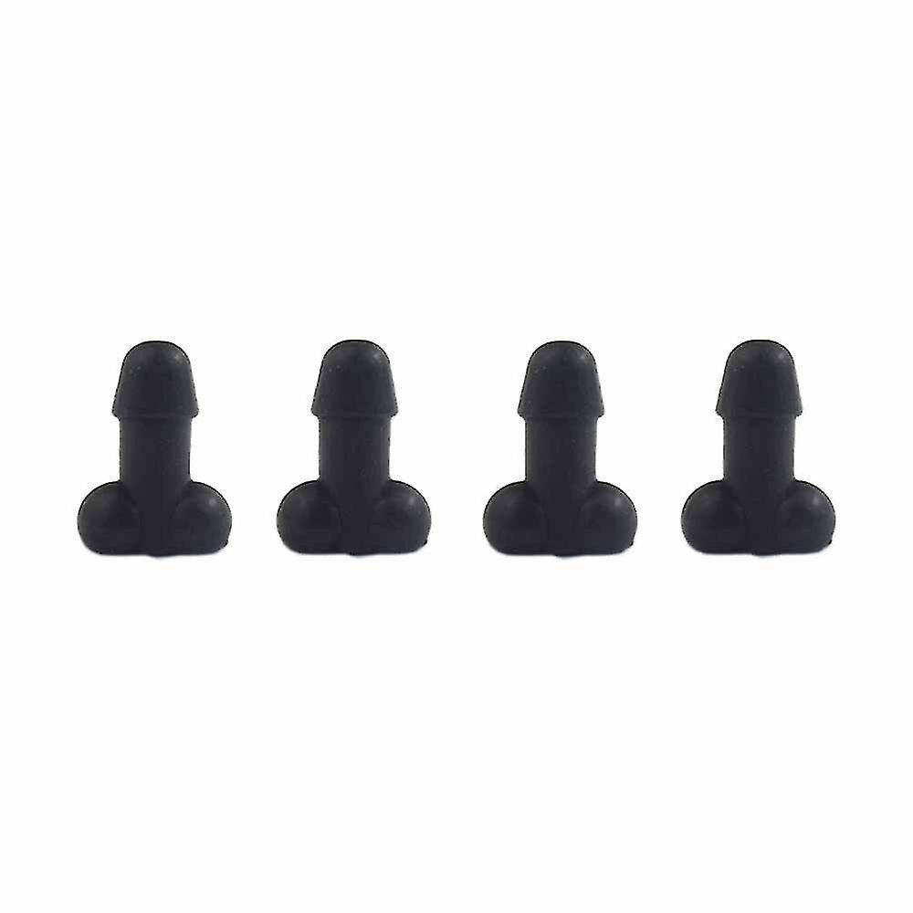 Wtowin Prank Valve Stem Caps, 4pcs Universal Funny Tire Valve Cover, Luminous Tire Valve Stem Caps Glow In The Dark Black