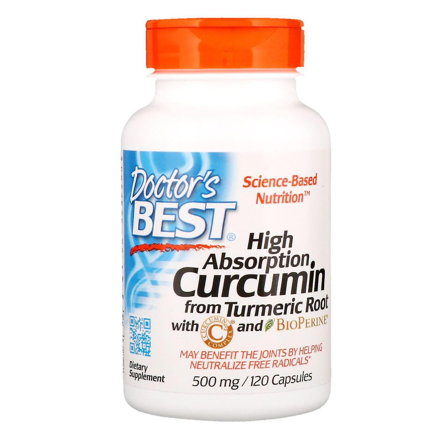 Doctor's Best, High Absorption Curcumin, 500 mg, 120 Capsules