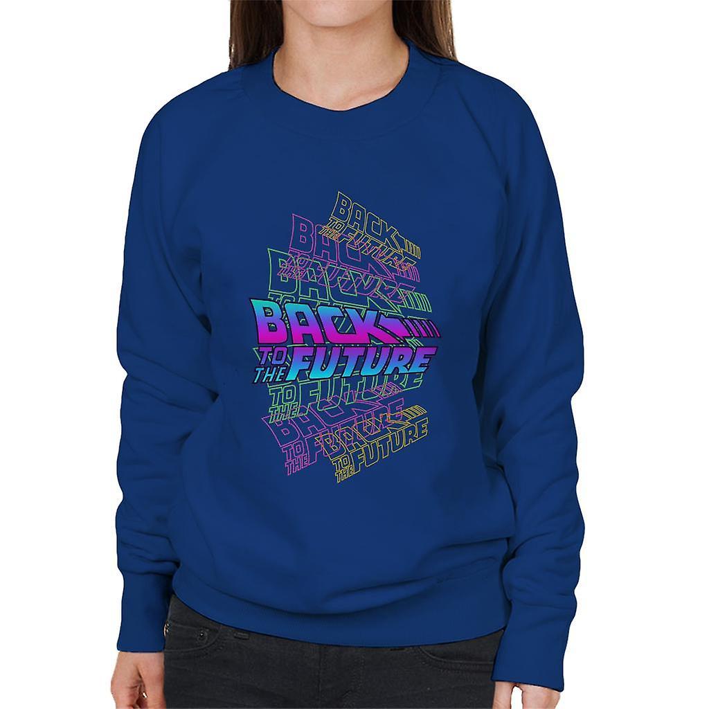 Back to the Future Logo Montage Women's Sweatshirt Royal Blue XX-Large