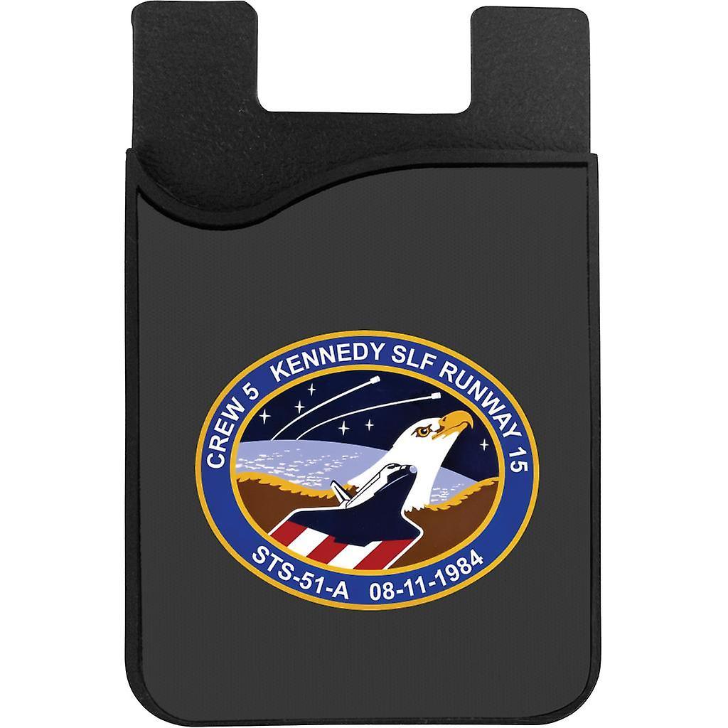 NASA STS 51 A Discovery Mission Badge Phone Card Holder Charcoal 5.5cm x 8.5cm