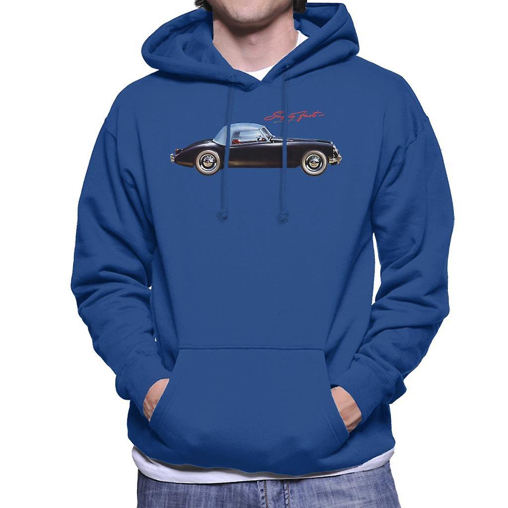 MG Safety Fast British Motor Heritage Men's Hooded Sweatshirt Royal Blue Small