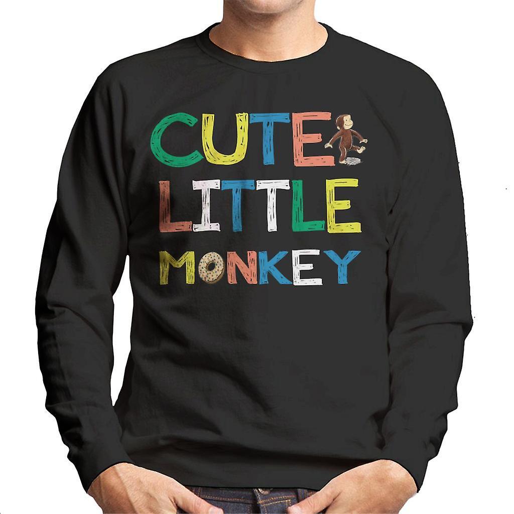 Curious George Cute Little Monkey Men's Sweatshirt Black XX-Large