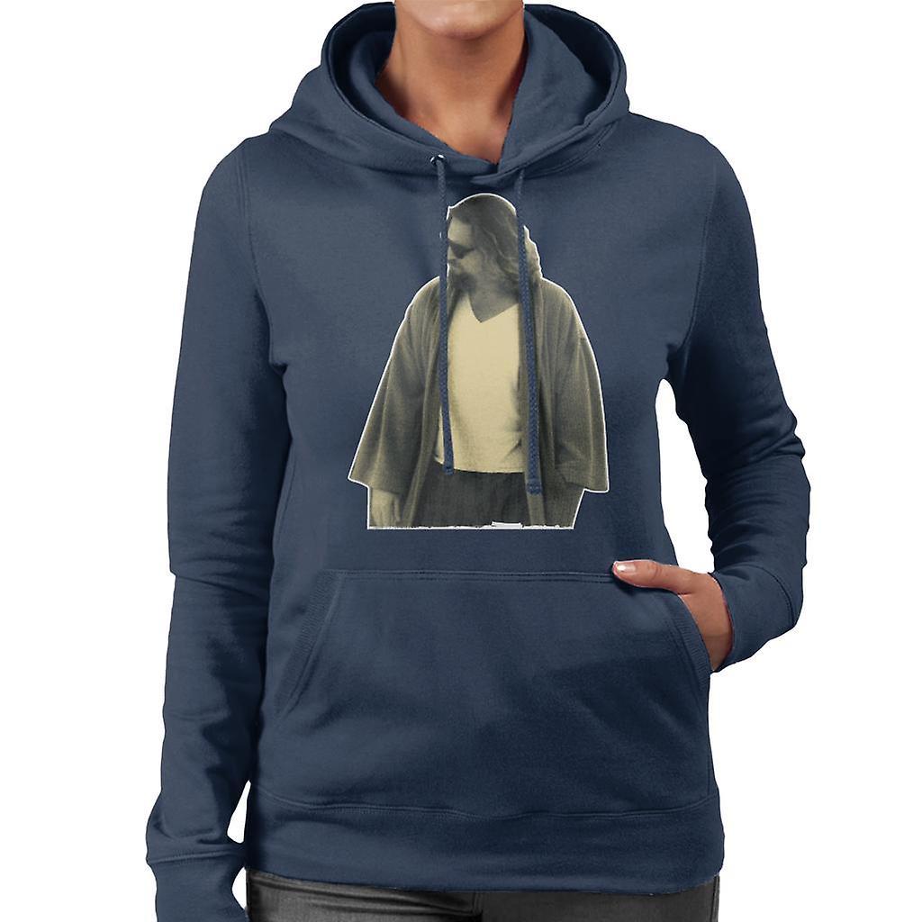 The Big Lebowski The Dude In Robe Women's Hooded Sweatshirt Navy Blue Small