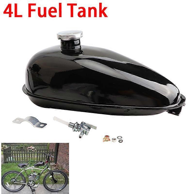 Arysiedder 2L 3L 4L Black Gas Tank W/ Cap Petcock For 49CC 50CC 80CC 60cc Engine Motorized Bicycle Petrol Tank Fuel Tank Cap