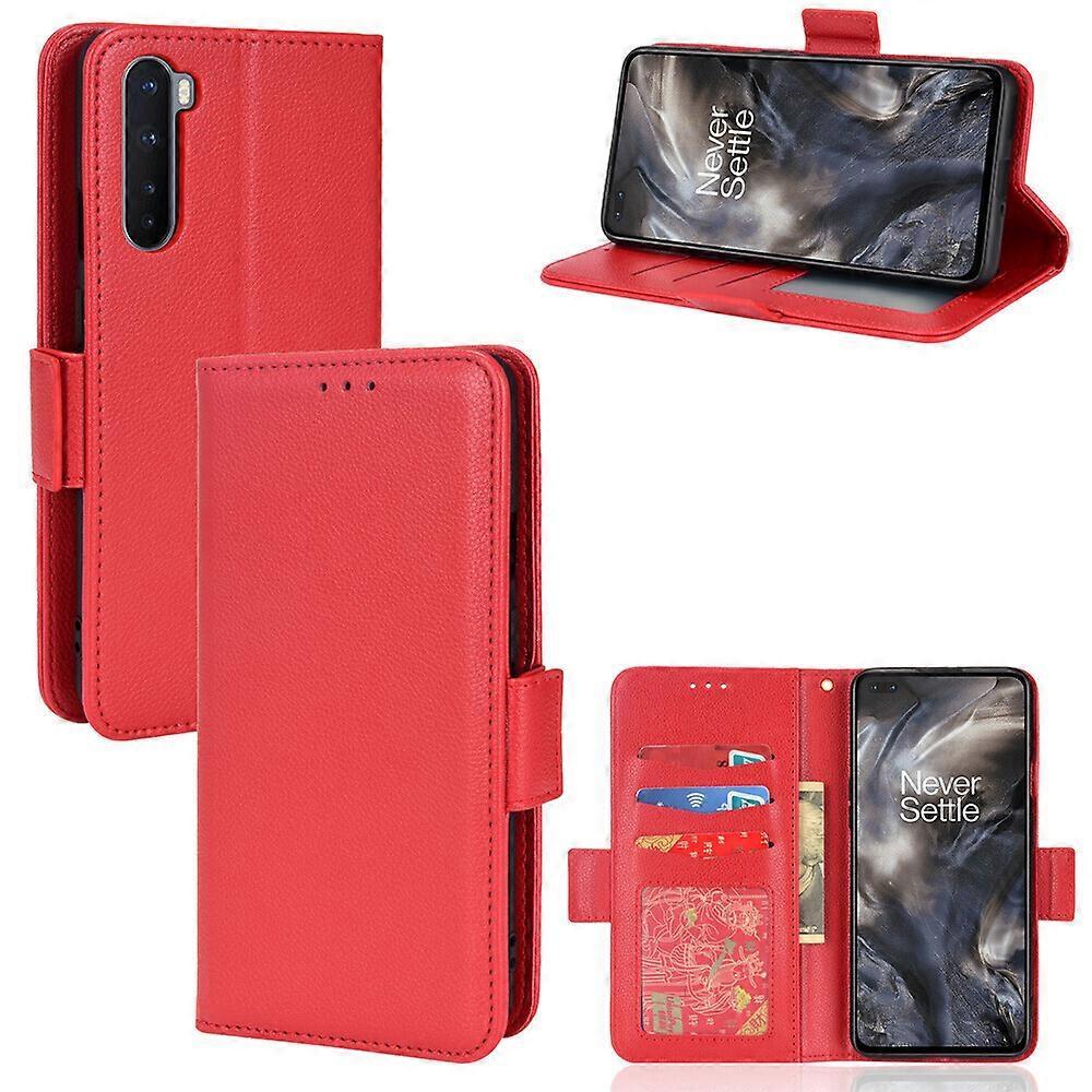 Gangxun Case for OnePlus Nord Leather Flip Cover Card Slots Magnetic Closure Wallet Compatible with OnePlus Nord Case Red