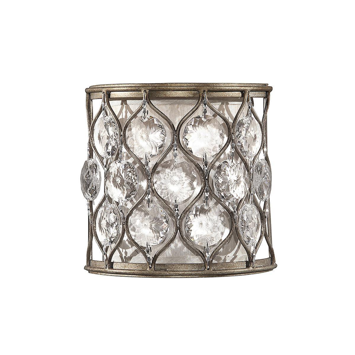 Lucia 1 Light Indoor Wall Light Burnished Silver E14