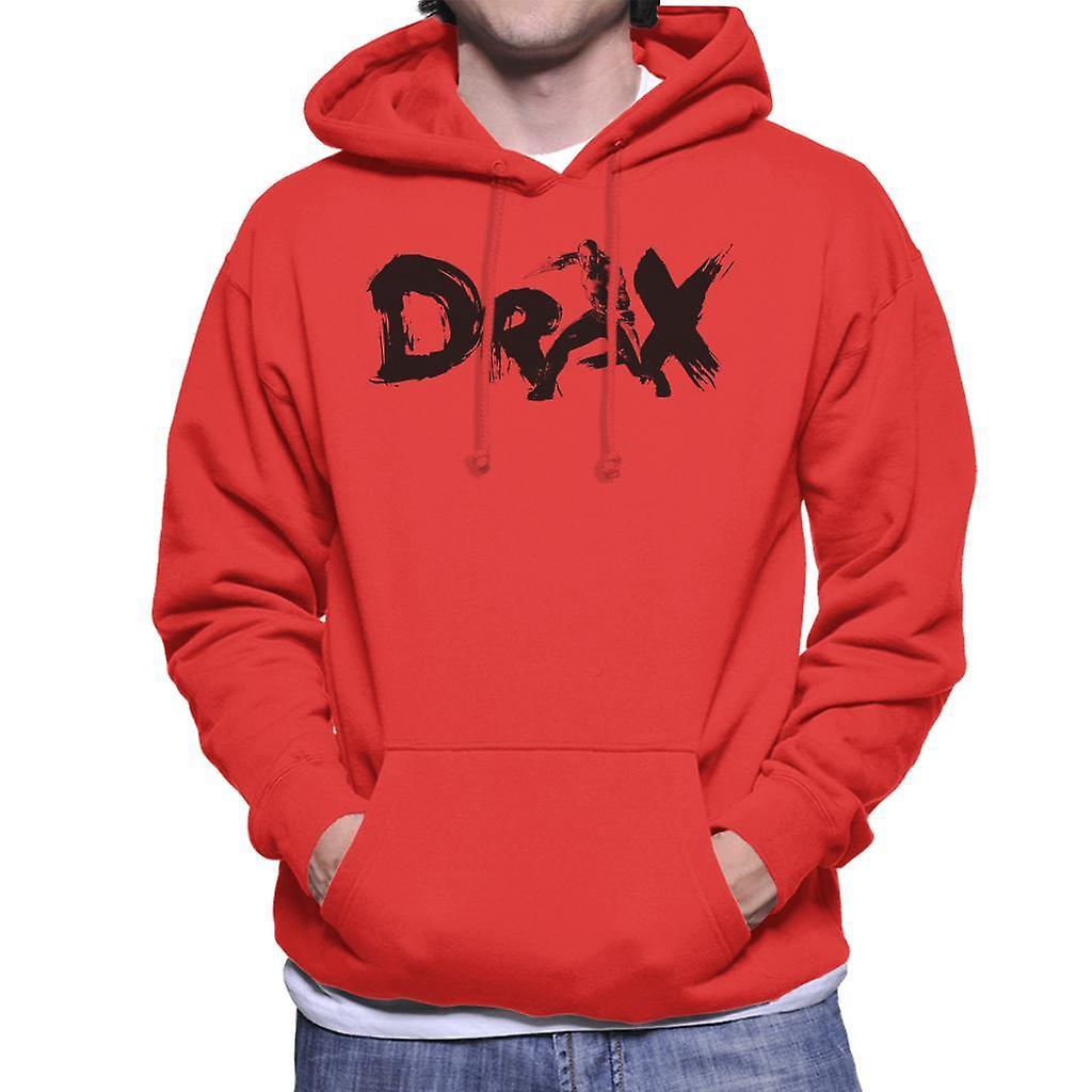 Marvel Guardians Of The Galaxy Vol 2 Drax Brushed Text Men's Hooded Sweatshirt Red X-Large