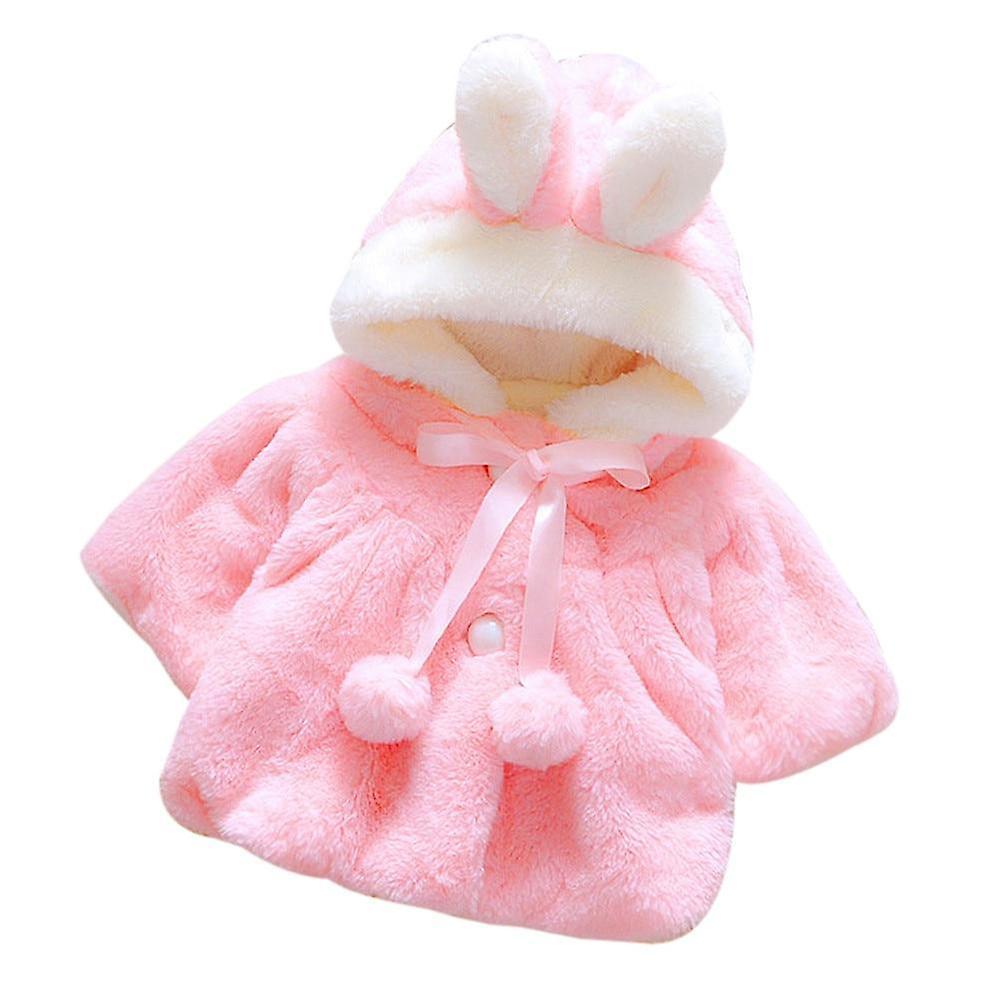 Slowmoose Autumn Winter Hooded Coat For Infant Baby Pink 6M