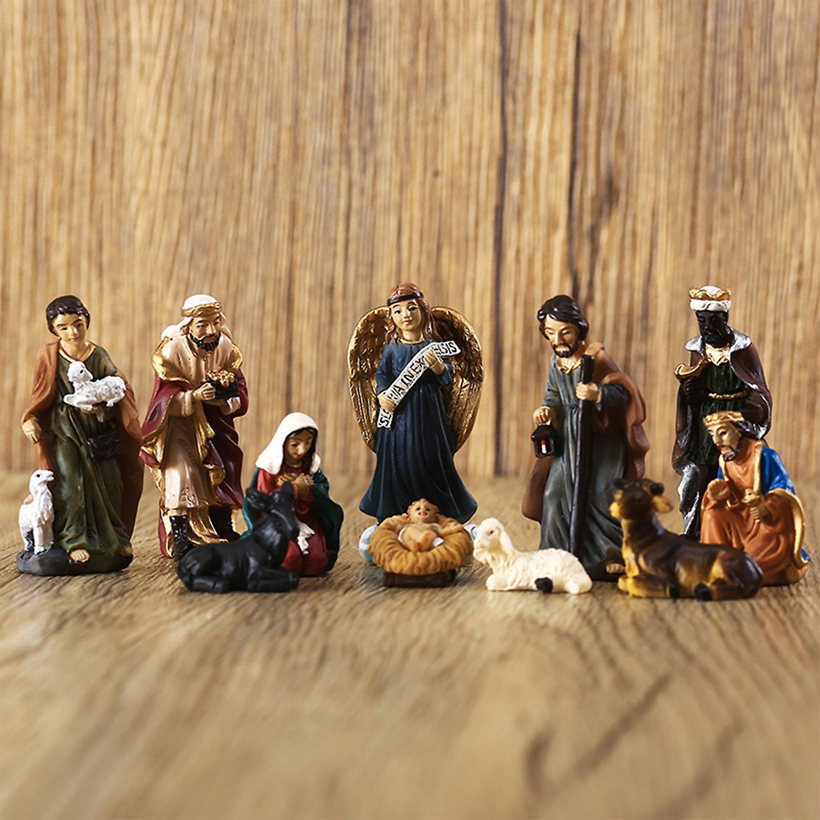 Gaoguang Manger Set Resin Crafts Ornaments Nativity Religious Gifts Multicolor