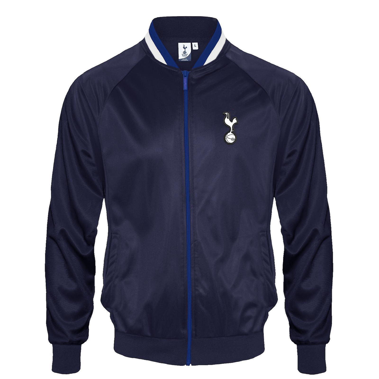 Tottenham Hotspur FC Tottenham Hotspur Mens Jacket Track Top Retro OFFICIAL Football Gift Navy Stripe Collar XL