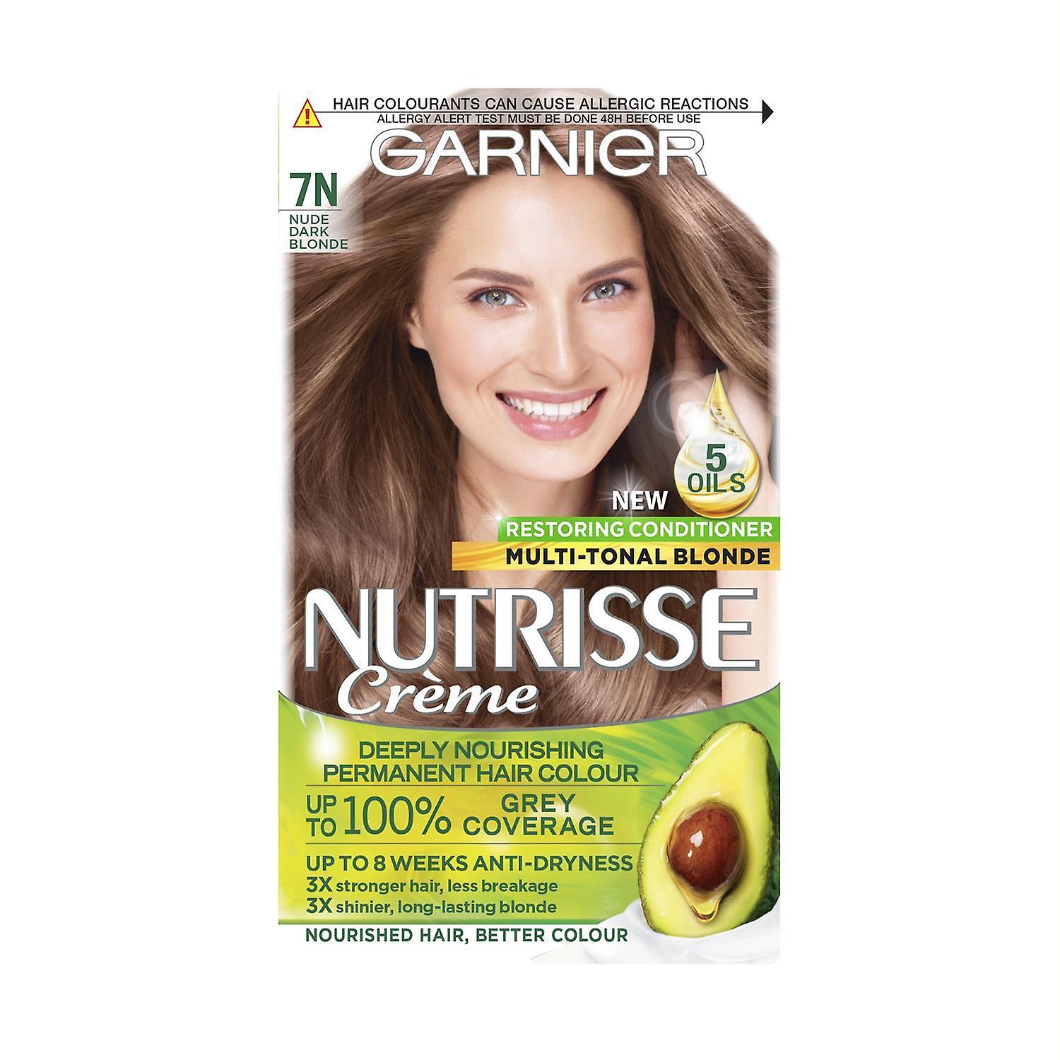 Garnier New Nutrisse DeeplyNourishing Permanent Hair Colour 7N Nude Dark Blonde