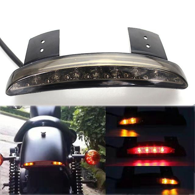 Motor Motorcycle Accessories Rear Tailing Edge Led Brake Tail Light Turn Signal For Harley Sportster Xl 883 1200 Cafe Racer Grey with turning