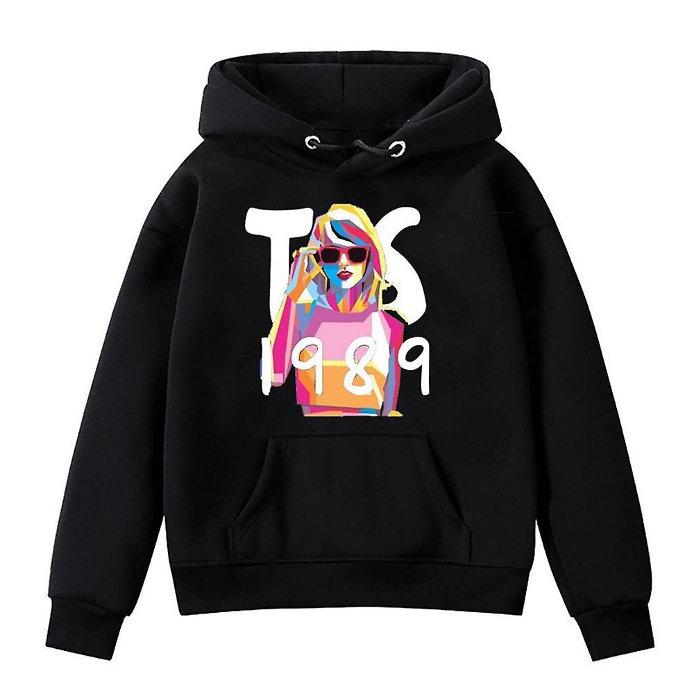 Bestdaily Kids Boys Girls Taylor Swift 1989 Hoodie Casual Hooded Sweatshirt Jumper Pullover Hoody Tops Fans Gifts Black 6-7 Years