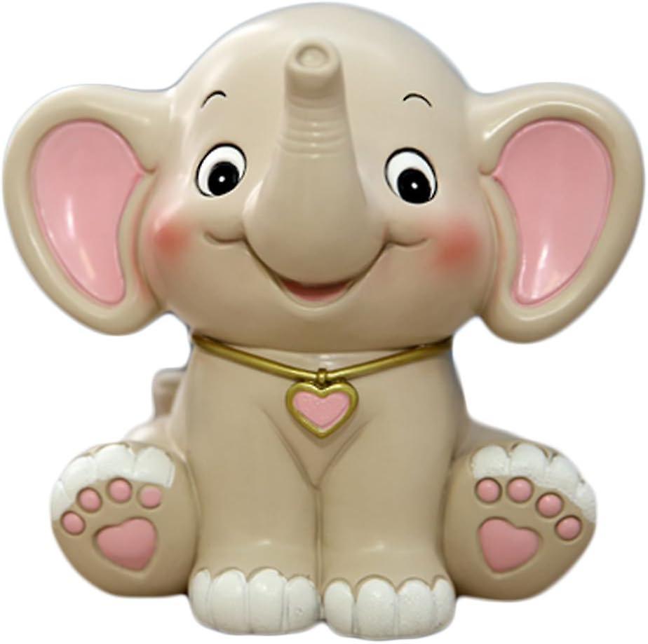 Heyone Cute Cartoon Elephant Piggy Bank Coin Bank Saving Pot Money Box for Kids Birthday Gift Nursery Decor (Pink)