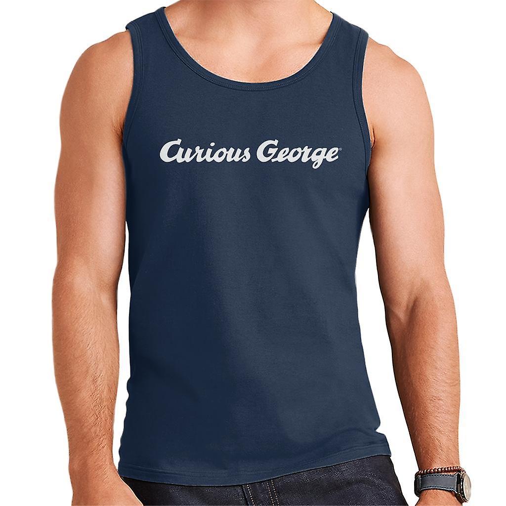 Curious George Line Logo Men's Vest Navy Blue XX-Large