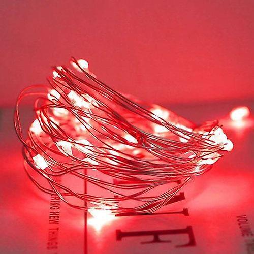 Slowmoose Waterproof Led Flash Modes String Lights For Decoration Red 5M 50LEDS / 3 modes