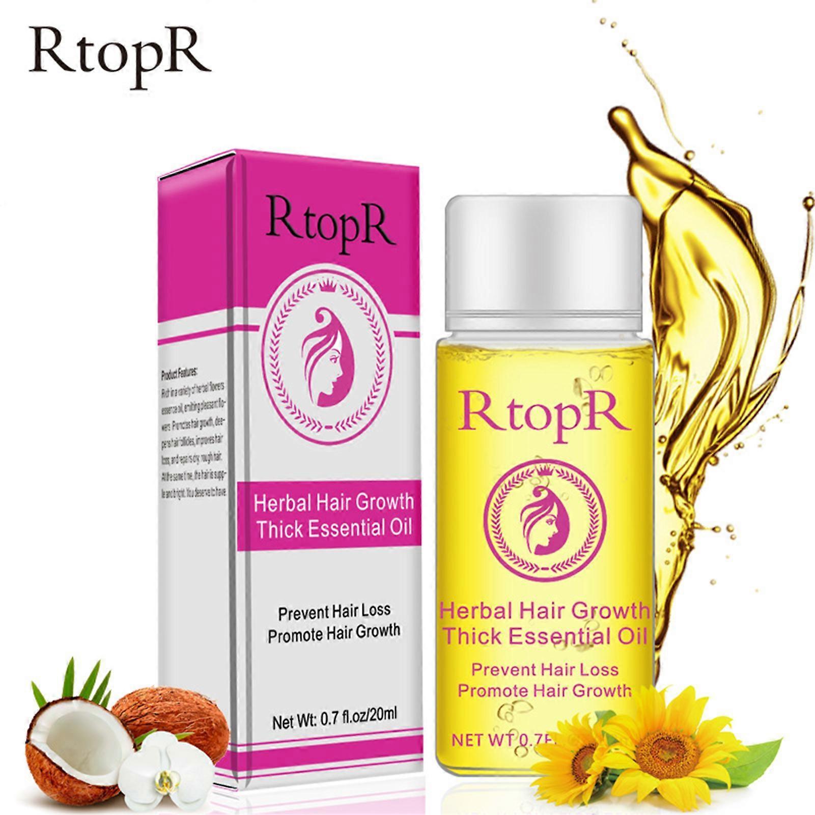 RtopR 20ML Hair Growth Serum Herbal Hair Growth Essential Oil Botanical Hair Oil Growth Treatment for Men and Women Hair Loss Dry Damaged Hair and Sca