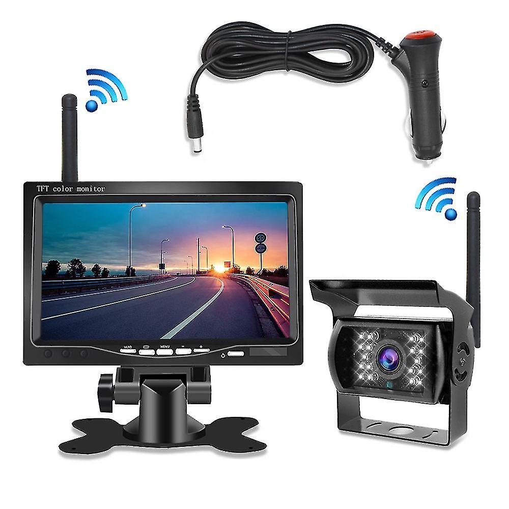 Asiv 7inch Monitor Wireless Rear View Backup Camera Night Vision System For Car Rv Truck Bus